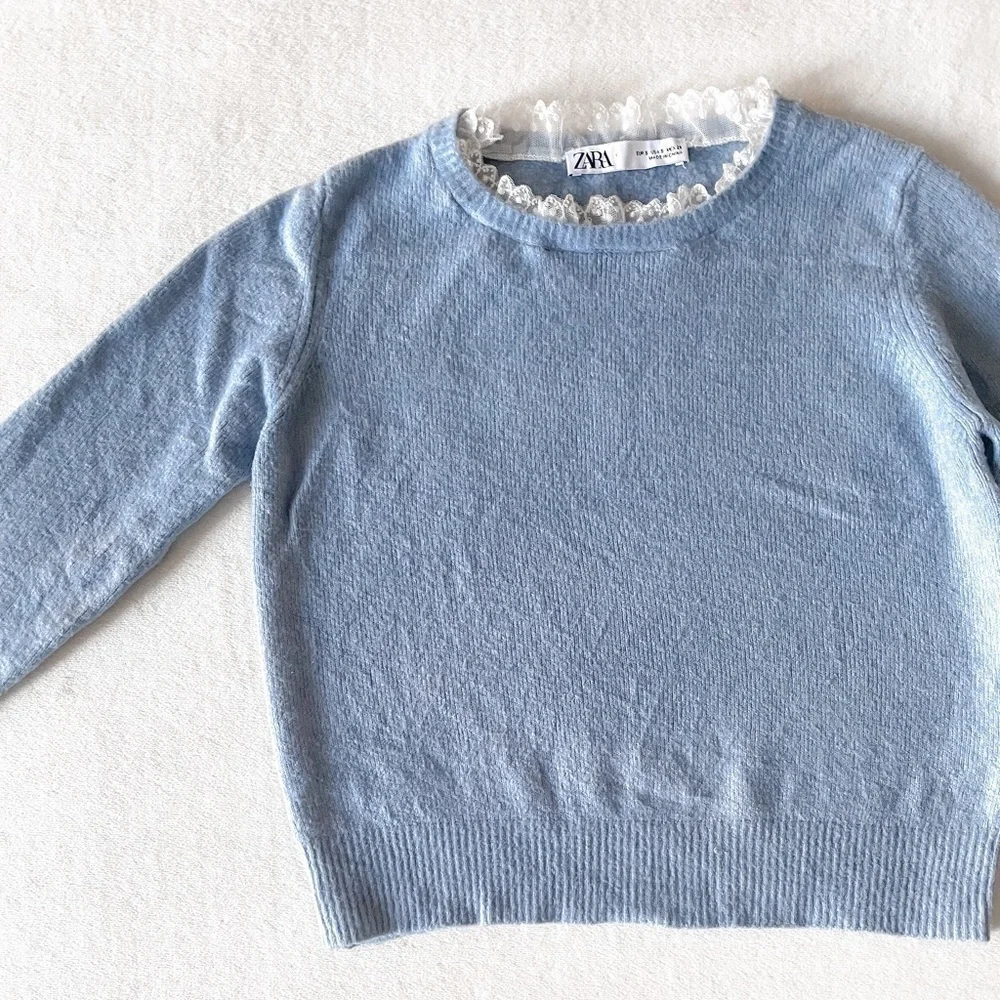Zara Lace trim Sweater - Picture 3 of 9